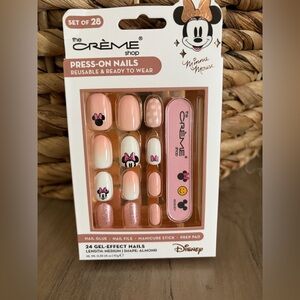Disney Minnie Mouse Press On Nails - Pink & White